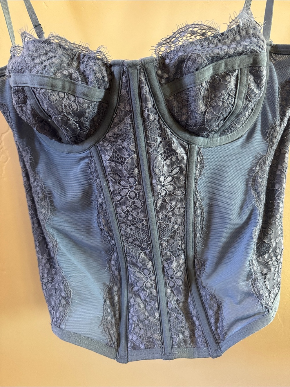 Urban Outfitters Slate Blue Lace Bustier Camisole
